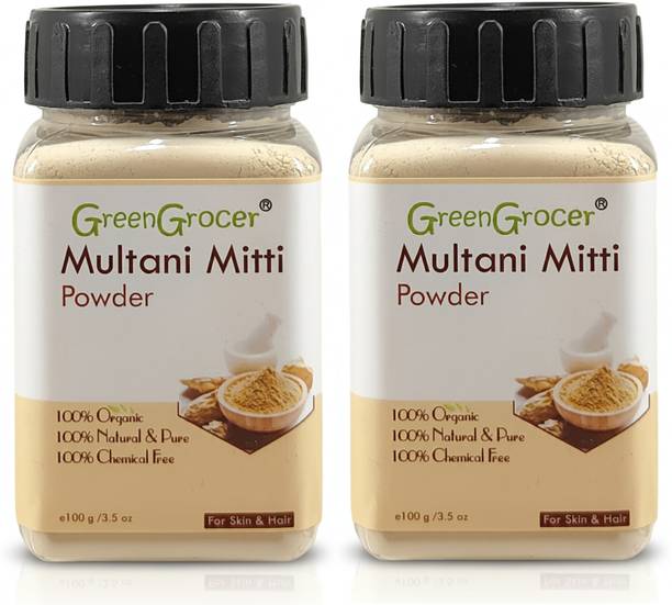 GreenGrocer Pure Natural Multani Mitti Powder For Skin And Hair Face Pack.