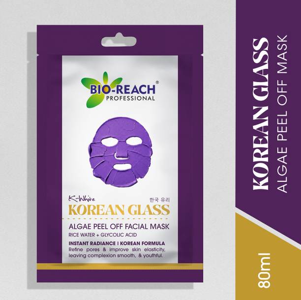 Bio Reach Korean Glass Algae Peel Off Facial Mask, Rice Water and Glycolic Acid Formula