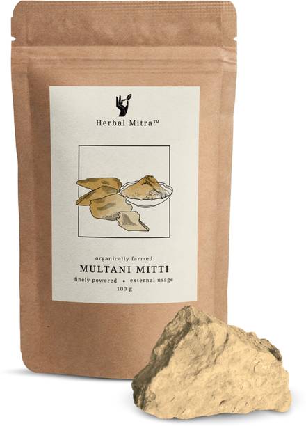 Herbal Mitra Pure Multani Mitti powder for Face, Skin and Hair Fuller's Earth, Bentonite Clay