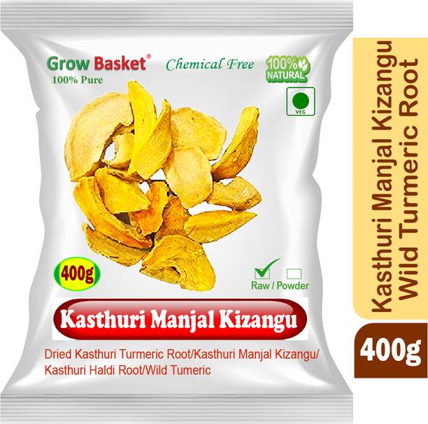 Grow Basket Raw Organic Kasturi Manjal Haldi Wild Turmeric Jungli Haldi Curcuma Aromatica