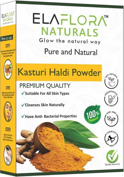 ELAFLORA 100% Pure Kasturi Haldi Powder for Face Wild Turmeric Kasturi Manjal