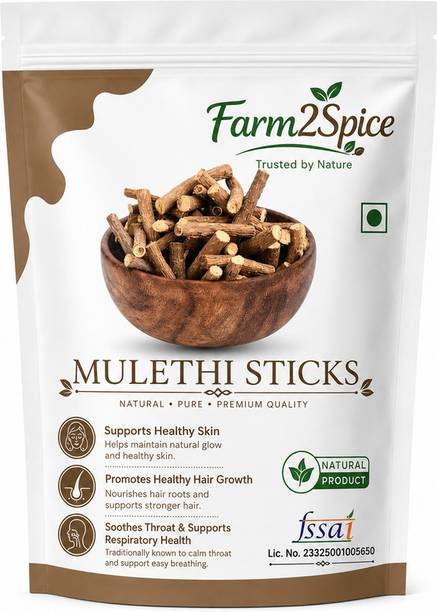 Farm2Spice Raw Mulethi Sticks Natural Licorice Root for Skin Care and Face Pack