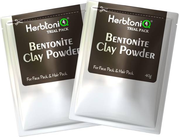 HerbtoniQ Bentonite Clay for Face Pack, Deep Cleansing & Oil Control (40g x 2)
