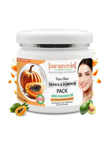 Aryanveda Pure Glow Papaya Pumpkin Face Pack with Avocado Oil Control & Deep Clensing