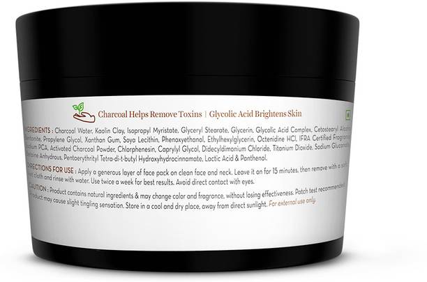 Mamaearth Natural Charcoal Purifying Face Pack Glowing Skin for Normal to Oily Skin
