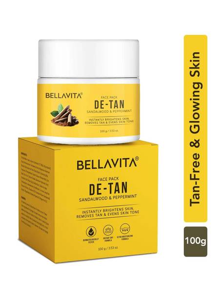 BELLAVITA Detan Face Pack for Instant Skin Brightening & Tan Removal, Women & Men