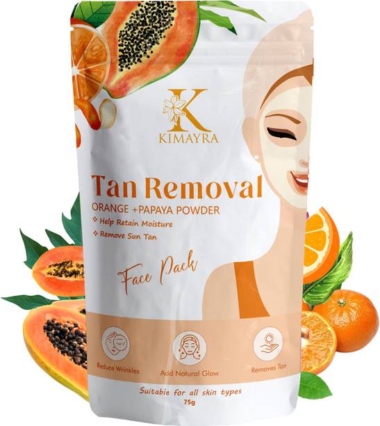 KIMAYRA Organic Orange Peel+Papaya Face Pack Powder For Brighter Skin Tone, Oil Control