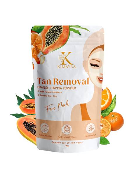 KIMAYRA Organic Orange Peel+Papaya Face Pack Powder For Brighter Skin Tone, Oil Control