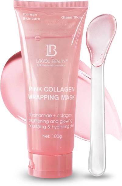 Lakyou Beauty Pink Gollagen Wrapping Mask, Niacinamide, Hydrates, Repairs Improve Skin