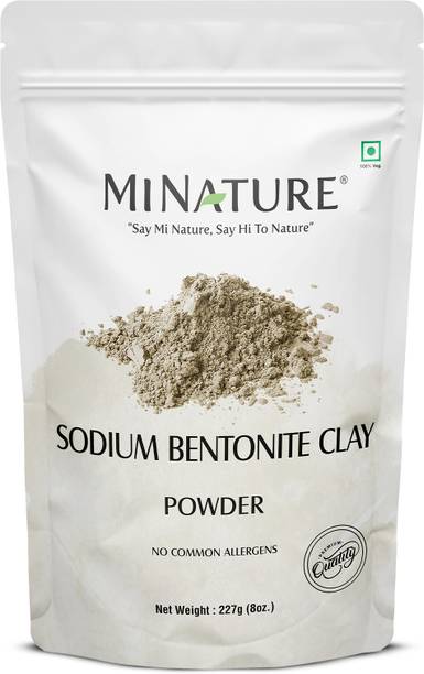 mi nature Sodium Indian Healing Bentonite Clay Powder For Skin Detoxifying, Deep Pore cleansing & Face Mask, Body Mask, Detox Bath| 227g(8oz)
