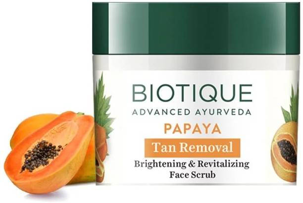 BIOTIQUE Bio Papaya Revitalizing Tan Removal Scrub|100% Botanical Extracts