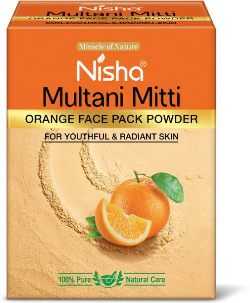 Nisha Orange Multani Mitti Powder For Face Pack| Natural Oil Control, Acne,Tan Removal