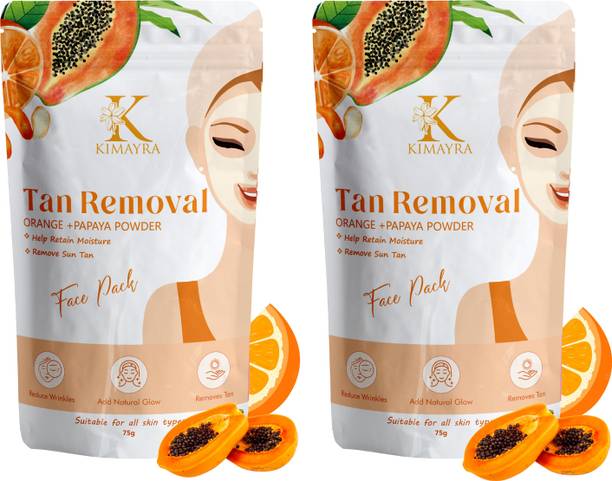KIMAYRA Organic Orange Peel+Papaya Face Pack Powder For Brighter Skin Tone, Oil Control