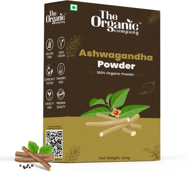 The Organic Company Ashwagandha Powder For Hair | Height Growth | Face Pack & Skin Care | Tea | Root