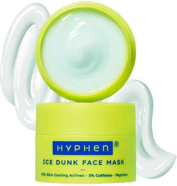 हायफ़न Ice Dunk Face Mask With 31% Cooling Actives | 3% Caffeine - Instant Depuff