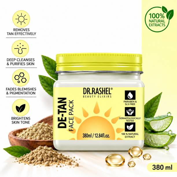 DR.RASHEL De-Tan Face Pack For Skin with Walnut & Clove Extracts | Tan Removal Formula