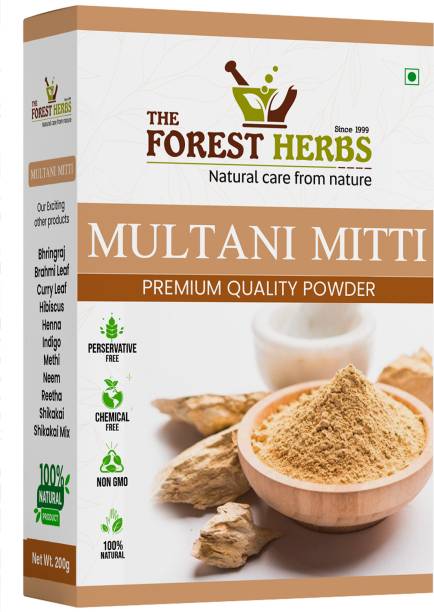 Forest Herbs 100% Natural Multani Mitti Powder For Face Pack | Fuller’s Earth, Bentonite Clay