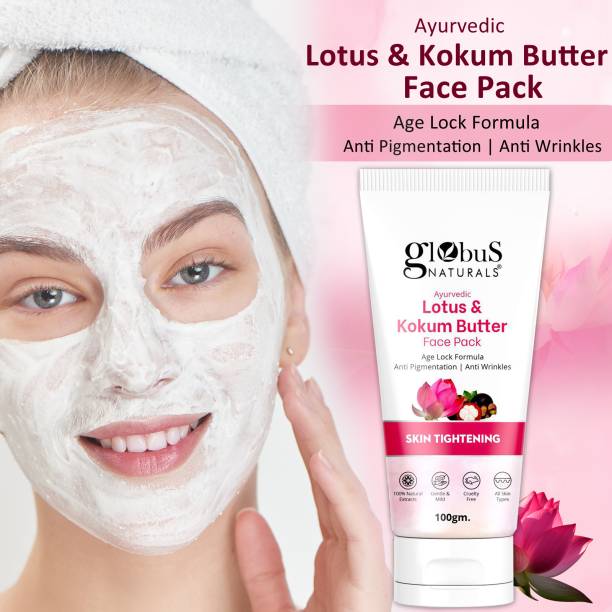 Globus Naturals Lotus & Kokum Butter Face Pack For Anti-Ageing & Skin Lightening, Anti Wrinkles