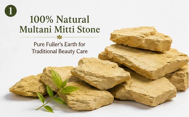 loftory Multani Mitti Stone-500gm*(Fuller's Earth) – 100%Face Pack Clay for Skin