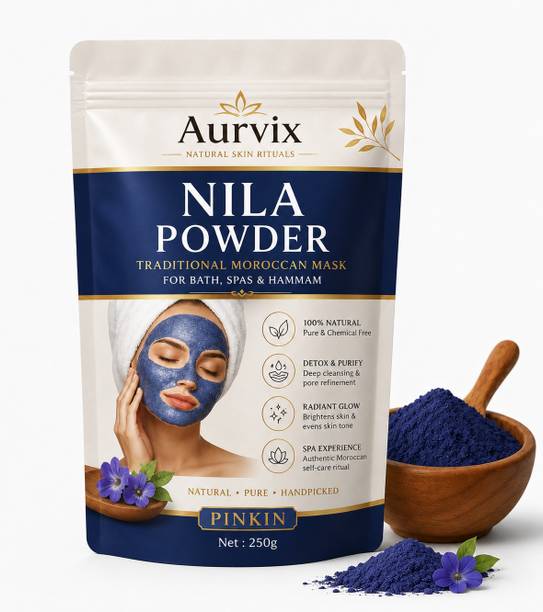 Aurvix Moroccan Blue Clay| Nila powder for skin Brightening & Clearing. (50 g)