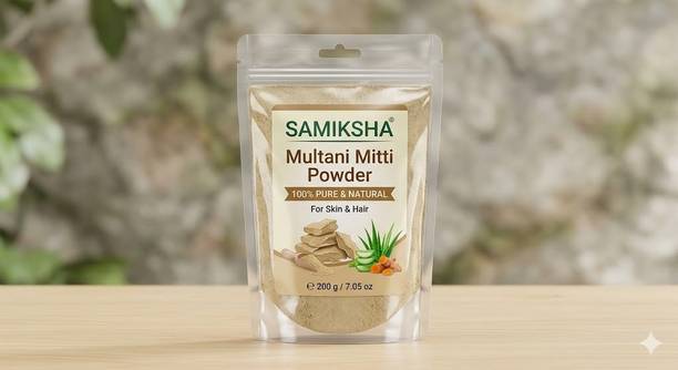 Samiksha Pure & Natural Multani Mitti Powder| Bentonite Clay | Great For Hair, Face, Skin