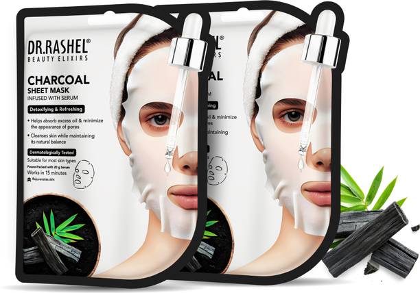 Dr. Rashel CHARCOAL SHEET MASK WITH SERUM THAT CONTROLS OIL, DEEP CLEANSING & PORE CONTROL