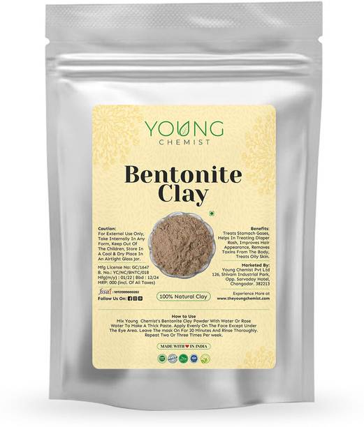 Young Chemist 100% Pure Bentonite Clay Powder Remove Excessive Oil