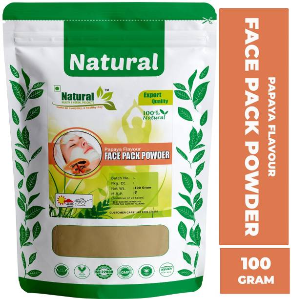 Natural Health and Herbal Products Organic Papaya Face Pack Powder for Bright & Glowing Skin | Eco-friendly