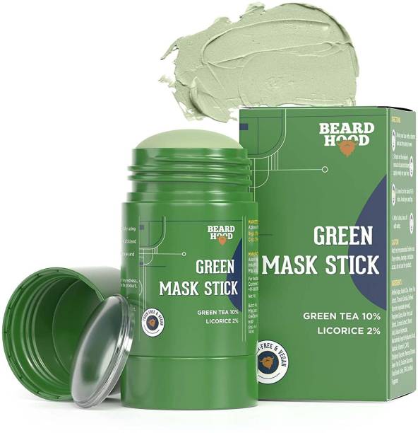 BEARDHOOD Green Tea Cleansing Mask Stick for Face | For Blackheads, Whiteheads,Oil Control
