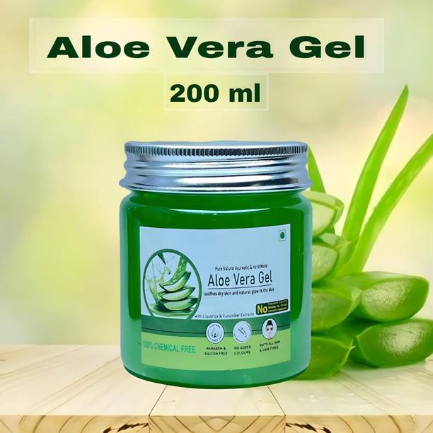 Glamezone Pure Aloe Gel for Hydrating Dry & Damaged Skin | Non Sticky & Quick Absorbing