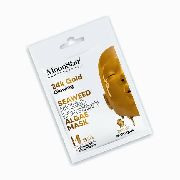 Moonstar 24K Gold Seaweed Algae Mask | Natural Ingredients | Brightening (Pack of 3)
