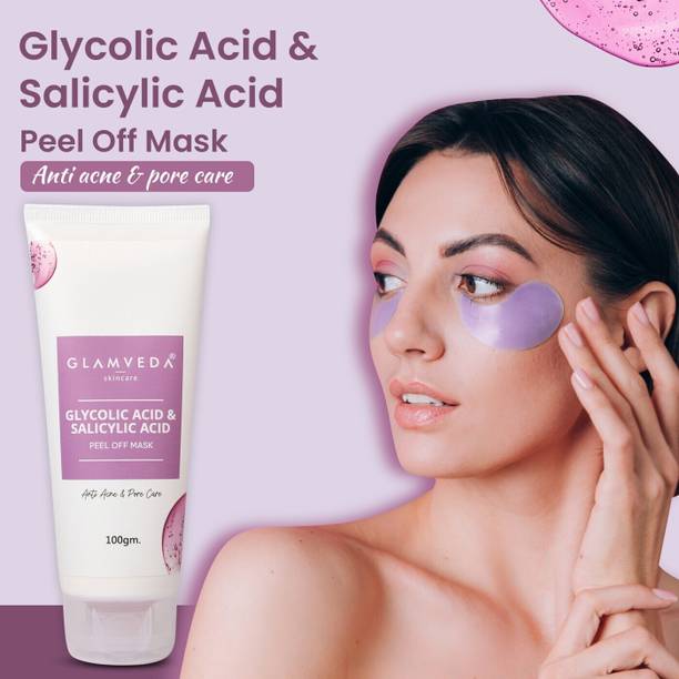 GLAMVEDA Glycolic & Salicylic Acid Anti Acne Peel off mask | For Oily & Acne Prone Skin