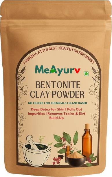 MeAyurv Bentonite Clay Powder Deep Cleansing Oil Control Face Pack Use 55 g
