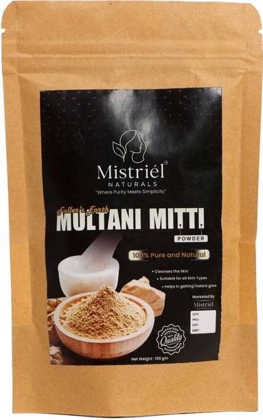 Mistriel NATURALS Pure & Natural Multani Mitti Powder| Bentonite Clay | Great For Hair, Face, Skin