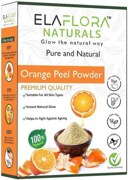 ELAFLORA Orange Peel Powder For Skin Whitening 100% Organic & Chemical-Free For Skin
