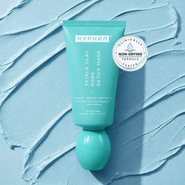 HYPHEN Triple Clay Brightening & Pore Detox Mask | Deep Pore Cleansing | Instant glow