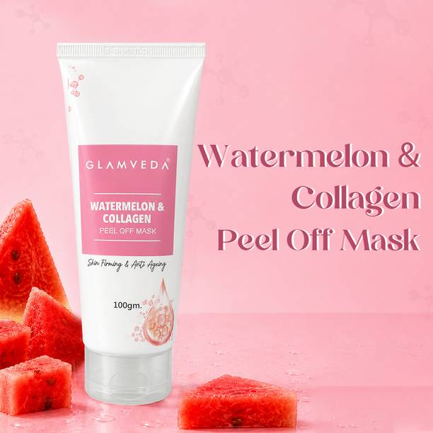 GLAMVEDA Watermelon & Collagen Skin Firming & Anti Ageing Peel off Mask | Paraben Free