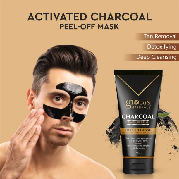 Globus Naturals Activated Charcoal Peel off Mask For Men Oil Control Formula