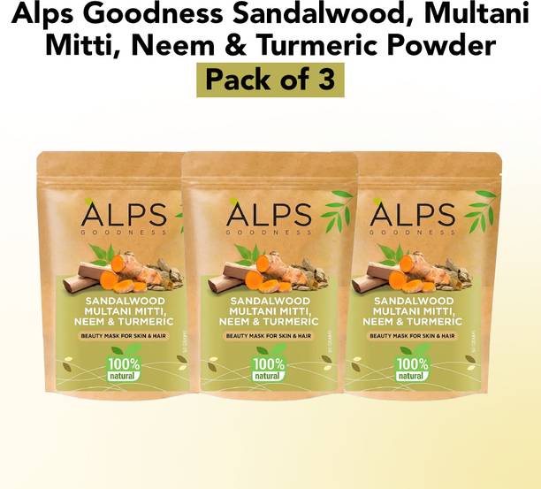 Alps Goodness Sandalwood, Multani Mitti, Neem & Turmeric Powder | Oil Control Face Pack