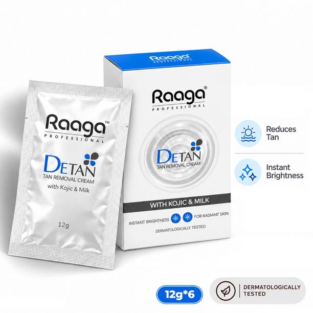 RAAGA PROFESSIONAL De-Tan Cream with and Milk (12g x 6 sachets)