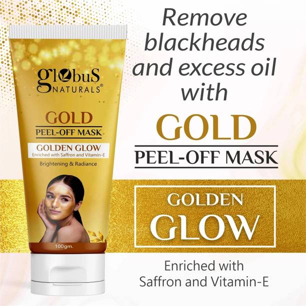 Globus Naturals Gold Brightening Peel Off Mask|Removes Acne,Blackheads For Women