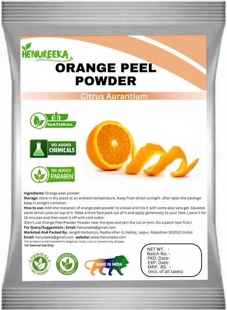 HENUREEKA Natural Orange Peel Powder For Skin Whitening Face, Skin & Hair Care