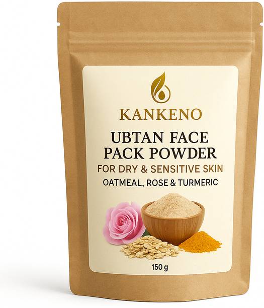 KanKeno Ubtan Face Pack Powder for Dry & Sensitive Skin | Oatmeal, Rose & Turmeric