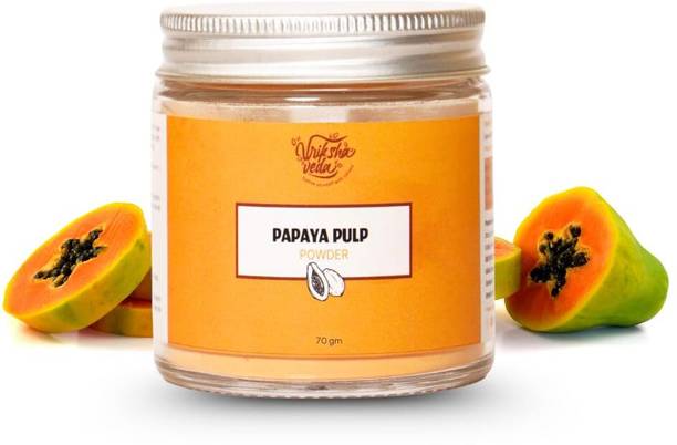 vriksha veda 100% Pure Papaya Pulp Powder for Tan Removing, Glowing Skin & Healthy Hair