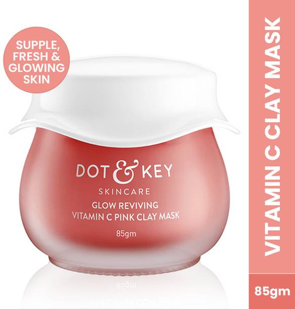 Dot & Key Vitamin C Pink Clay Face Mask for Glowing Skin with Vitamin E, Fades Dark Spots