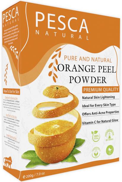 PESCA Pure Orange Peel Powder, Pure Natural & Organic for Skin Lightening Face Pack