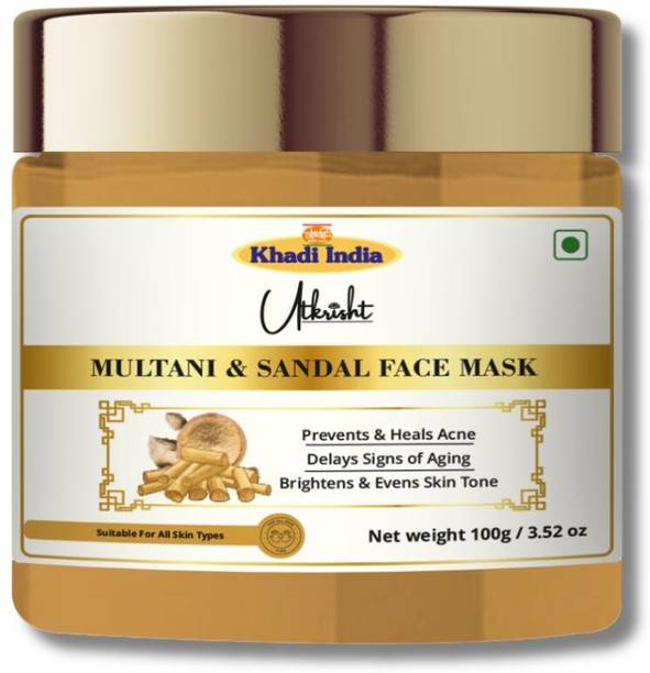Utkrisht Khadi Multani Mitti & Sandalwood Face Mask for Oil Control, Acne Treatment