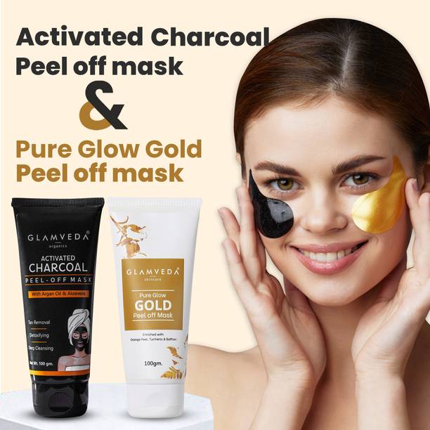 GLAMVEDA Activated Charcoal & Pure Glow Gold Peel Off Mask