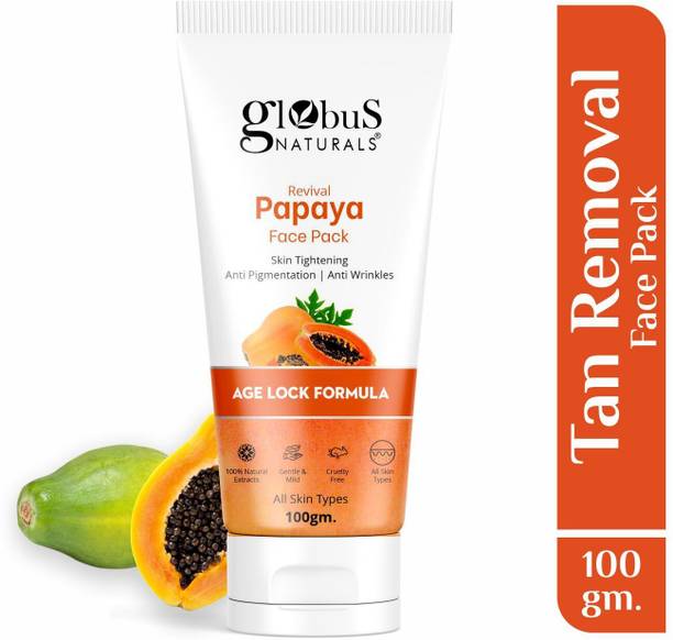 Globus Naturals Papaya Face Pack, For Tan Removal, Age Lock Formula For Pigmentation