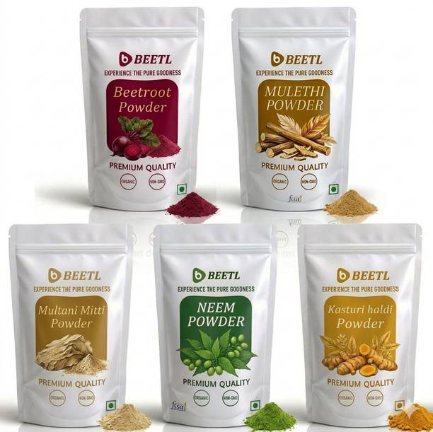 BEETL Beetroot, Mulethi, Kasturi Haldi, Multani Mitti, And Neem Powder For Face Pack